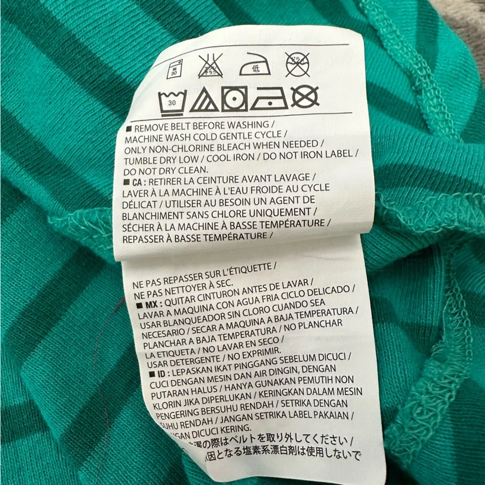 Old Navy Chevron Stripe Tie Waist Skater Dress in Green Size 8 Medium Girls